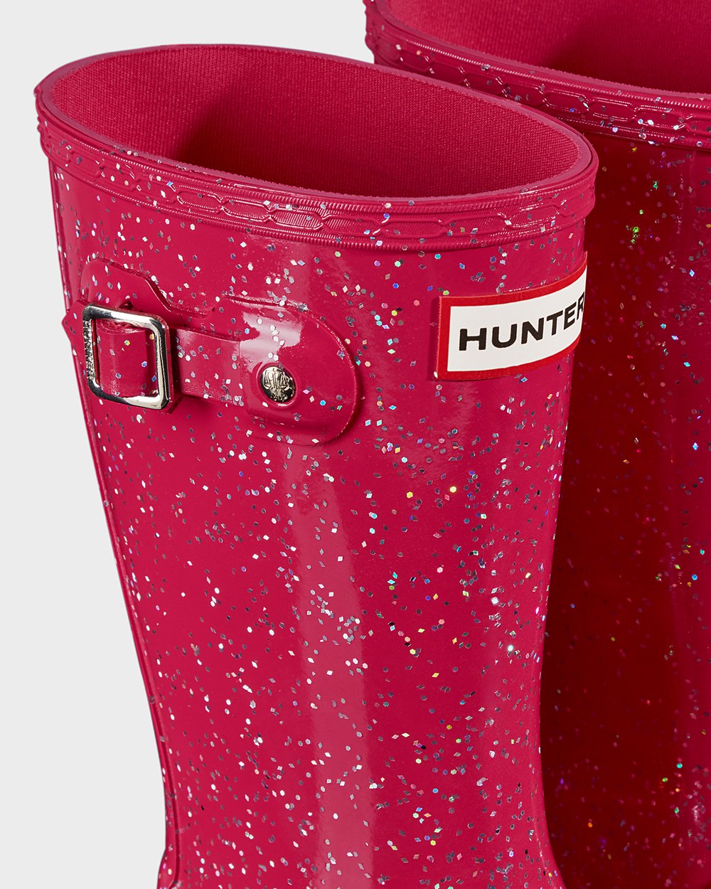 Botas de Lluvia Hunter Niños - Original Big Giant Glitter - Rosas - DRTHEKQ-17